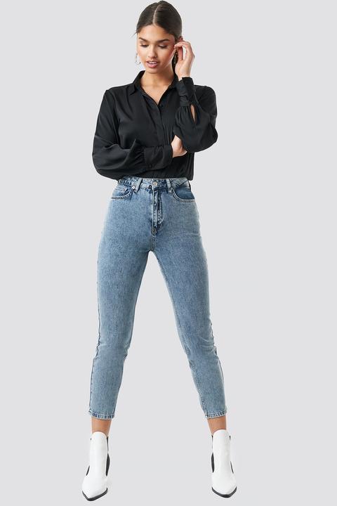 Mom Jeans Mid Blue