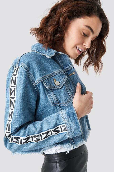 Na-kd Trend N Branded Denim Jacket - Blue