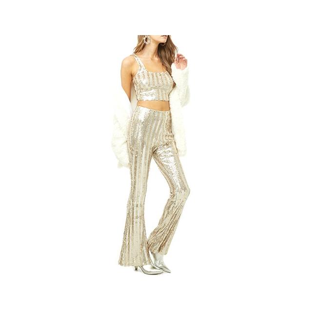 Forever 21 Striped Sequin Flare Pants ...