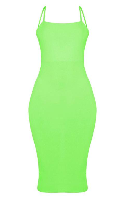 neon lime midi dress