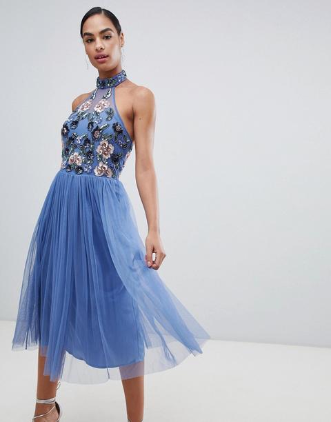robe dos nu bleu