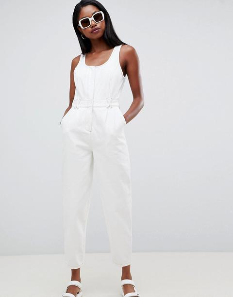 denim white jumpsuit