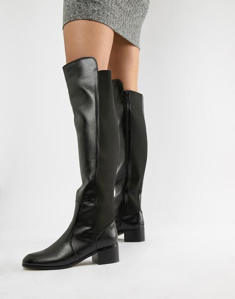 Botas De Montar Por Encima De La Rodilla De London Rebel-negro