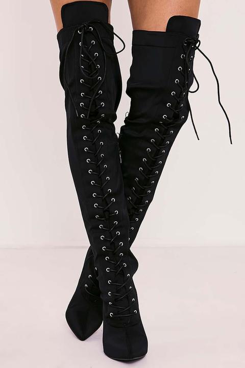 knee high boots lace up front