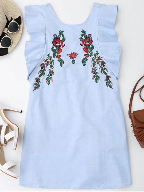 Vestido Con Bordado En Miniatura Con Volantes