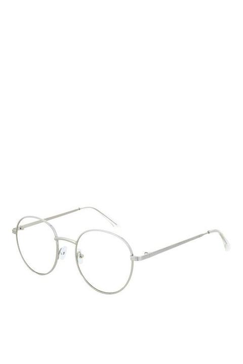 Womens Romeo Metal Preppy Reading Glasses - Silver, Silver