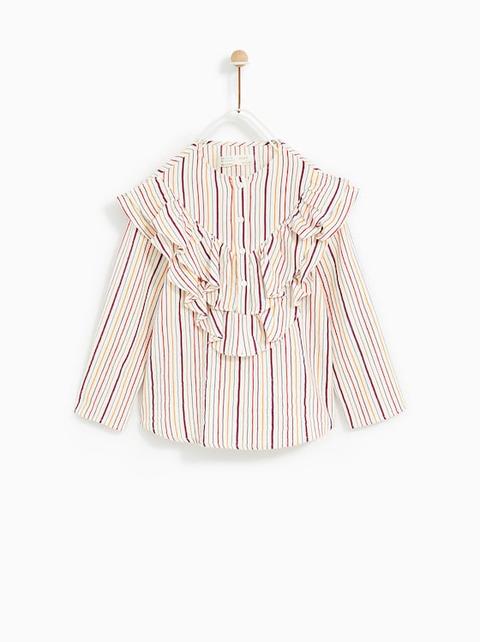 Camisa Rayas Y Volante
