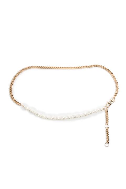 Womens **pearl Belly Chain - Cream, Cream