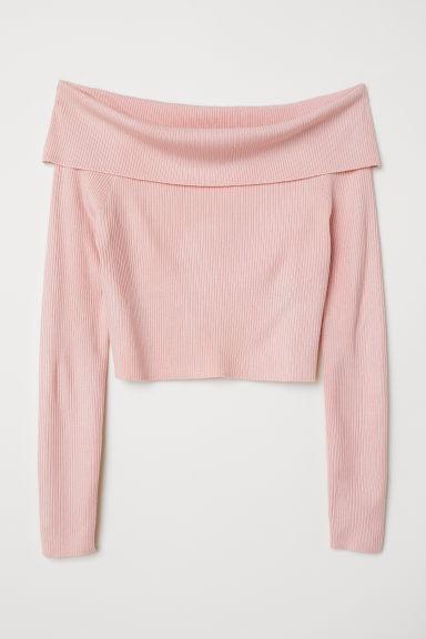 H & M - Jersey Hombro Descubierto - Rosa