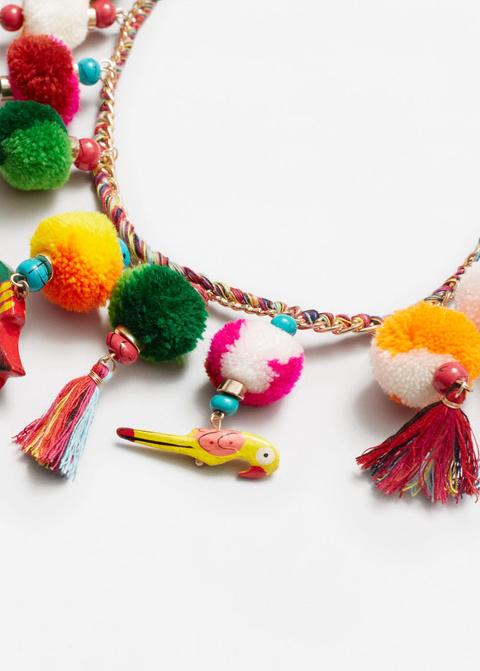 Collar Colgantes Pompones