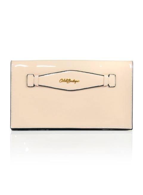 Nude Patent Clutch Bag