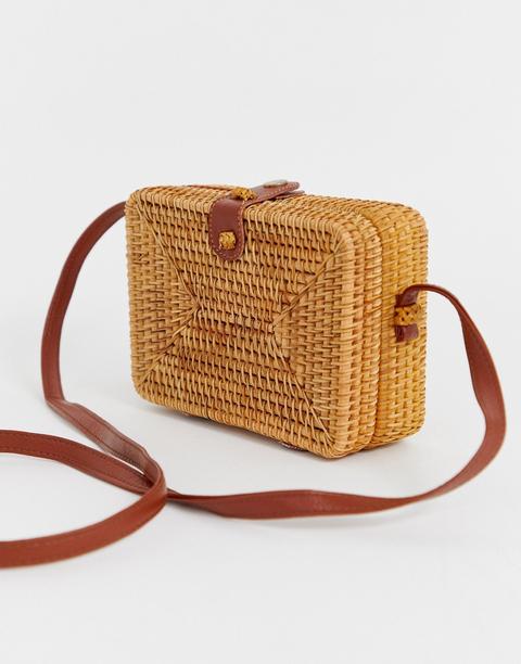 rattan square bag