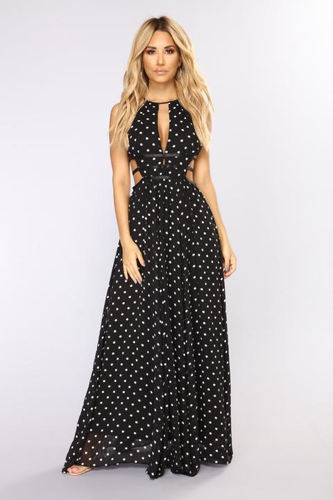 dotted line jumpsuit fashion nova