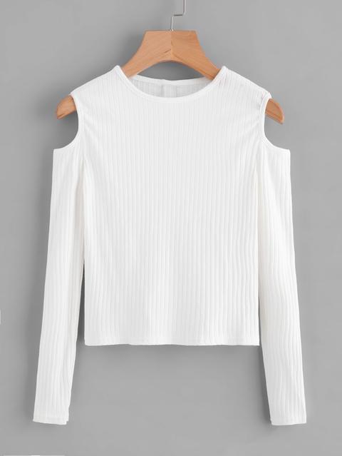 Jersey De Canalé Con Hombro Al Aire