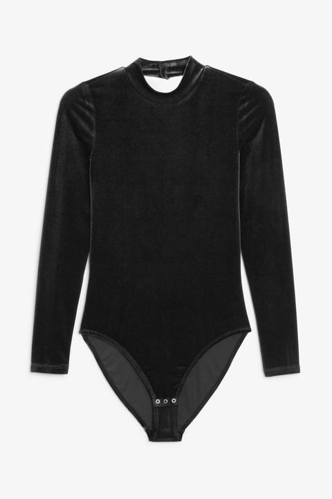 Velvet Bodysuit - Black