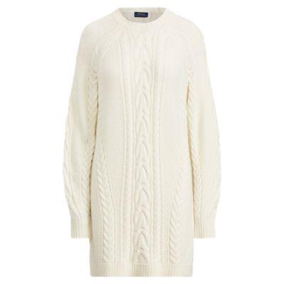 Aran-knit Wool Sweater Dress