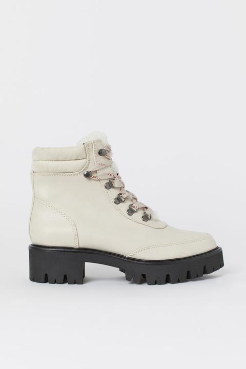 Botas Con Forro En Peluche - Blanco