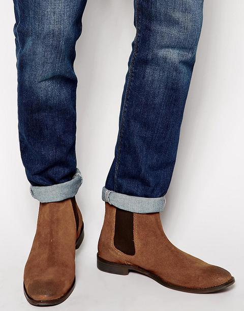 Asos Chelsea Boots In Tan Suede - Wide Fit Available