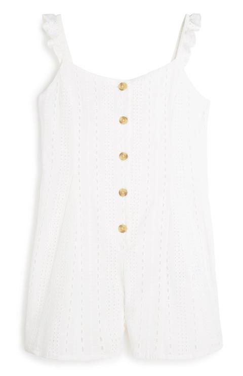 Older Girl White Playsuit