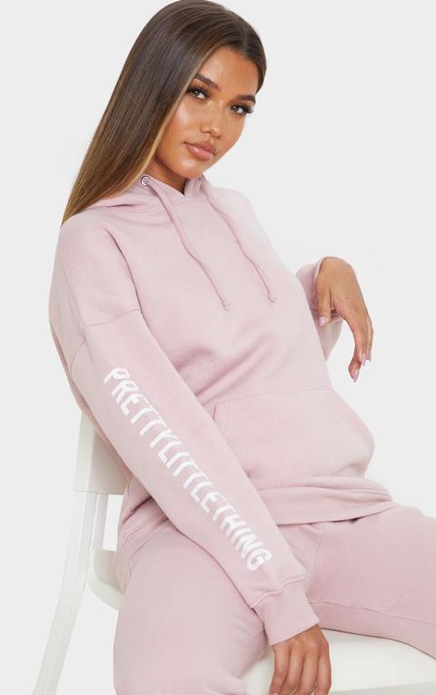 Prettylittlething - Hoodie Rose Pâle À Slogan, Rose Pâle