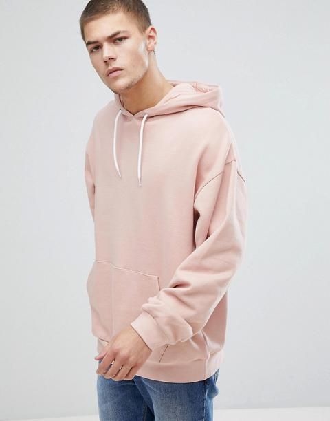 Asos - Felpa Oversize Con Cappuccio Rosa - Rosa