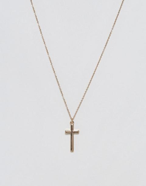 Icon Brand Cross Pendant Necklace In Antique Gold