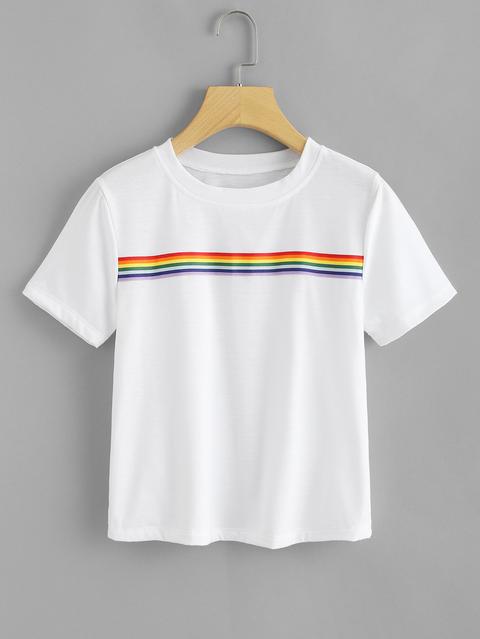 Contrast Striped Tape Tee