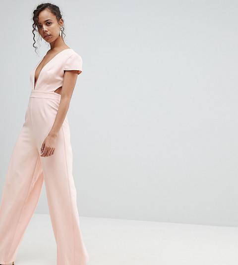 Asos Petite - Tuta Lunga Con Scollo Profondo