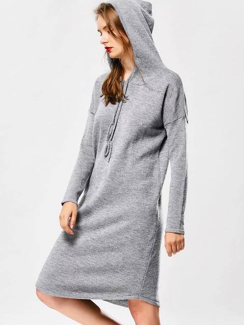 Vestito Con Cappuccio Con Coulisse Gray