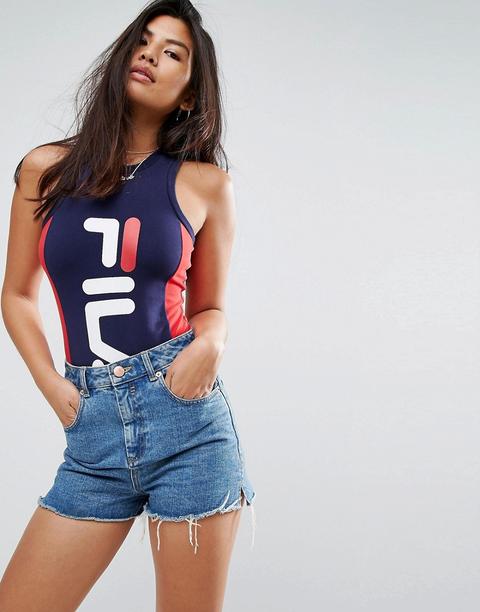 Fila - Body A Collo Alto Con Dorso A Vogatore E Logo Oversize - Multicolore