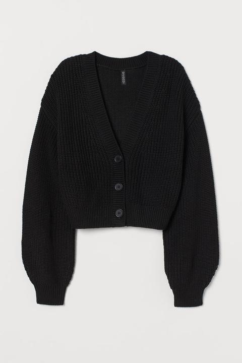 Cropped Cardigan - Black