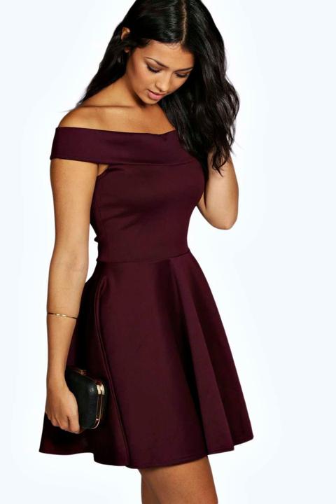 Tamsin Off The Shoulder Skater Dress