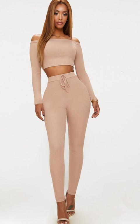 Shape - Legging Nude Côtelé Taille Haute, Neutre