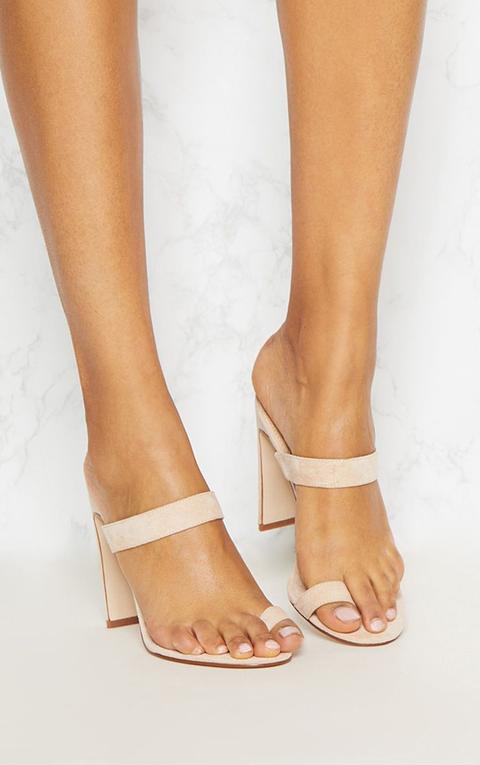 Nude Flat Heel Toe Loop Sandal