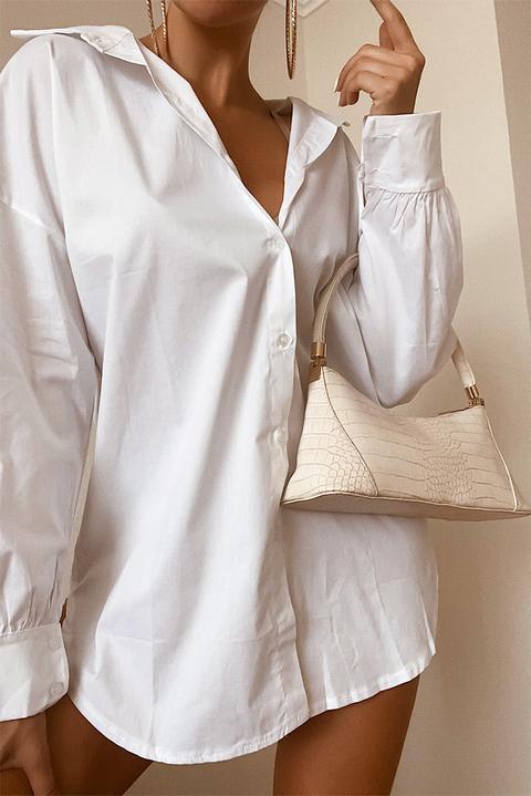 White Oversized Classic Shirt , White