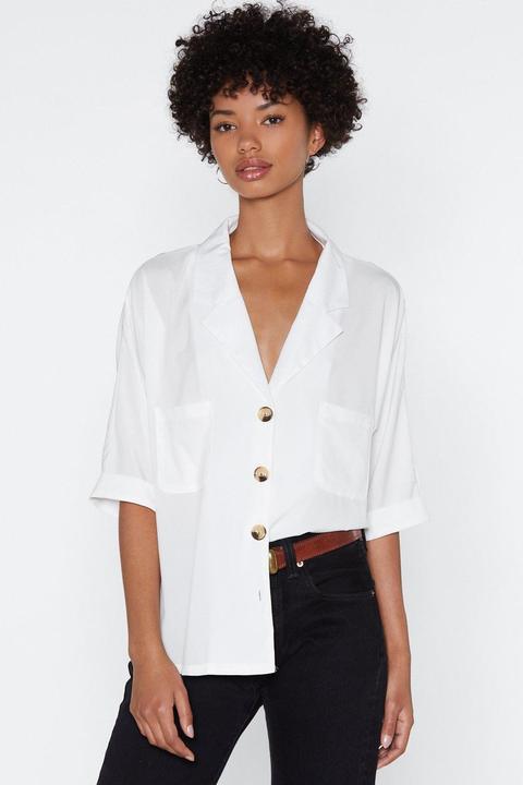 Womens Loose Button Up V Neck Shirt