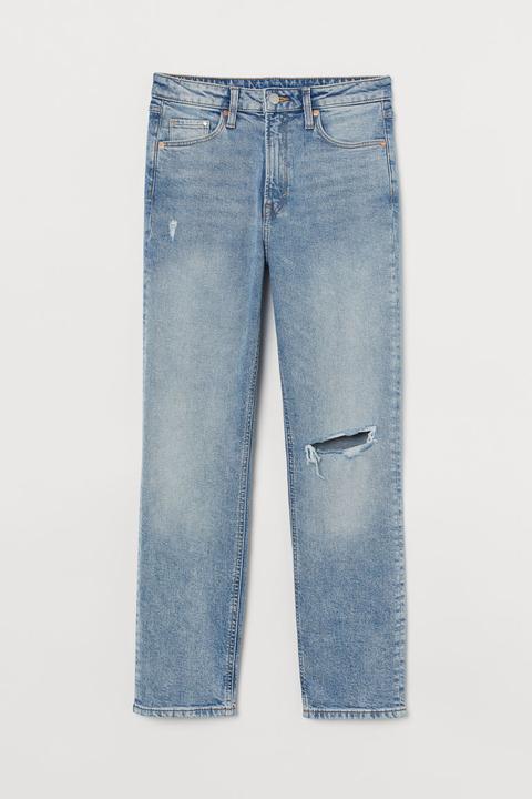 Vintage Slim High Ankle Jeans - Bleu