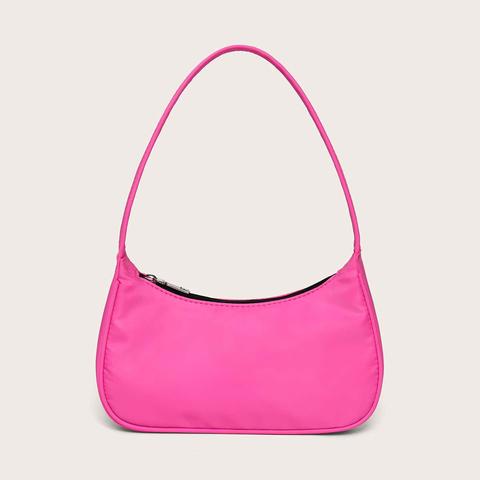 Neon Hot Pink Baguette Bag