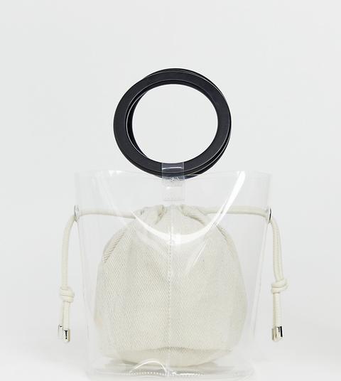 Bershka - Transparente Tasche Mit Griff Und Innenbeutel - Löschen