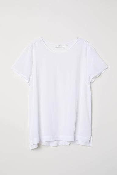 H & M - Top A Maniche Corte - Bianco