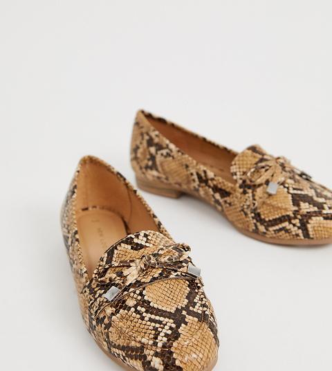 Mocasines Con Estampado De Serpiente De New Look