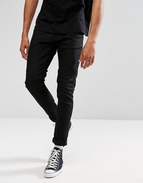 Vaqueros Súper Ajustados En Negro Lavado Intenso Tight Terry De Nudie Jeans Co