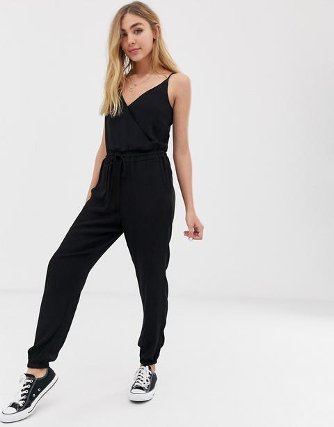 Glamorous - Tuta Jumpsuit A Portafoglio - Nero