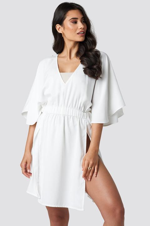 Kimono Sleeve Beach Dress Weiß