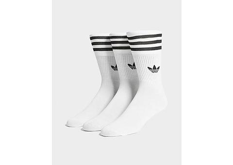 Adidas Originals 3 Pack Solid Mid Crew Socks - White - Mens