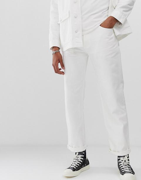 M.c.overalls 5 Pocket Regular Denim Jeans In White