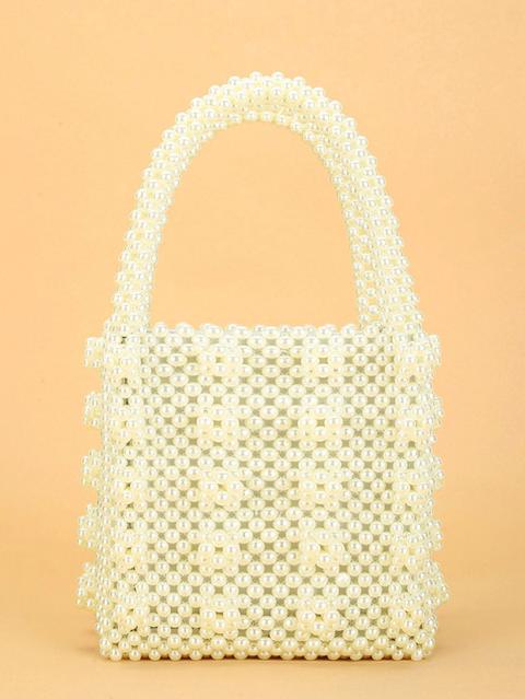 Bolsa De Mano Con Perla Artificial