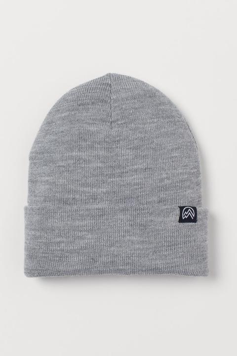 Bonnet Avec Texte Brodé - Gris