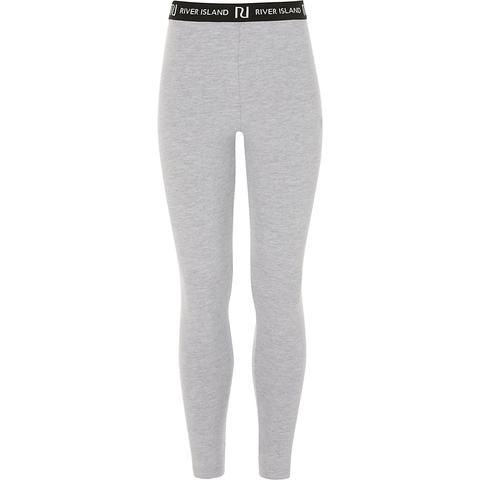 Girls Grey Ri Waistband Leggings