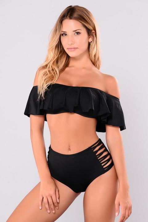 Alivia Ruffle Bikini Set - Black